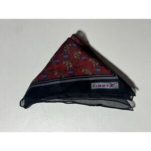 Jimmy V Silk Bandana Scarf Elephant Print Square Handbag Purse Lightweight 21"
